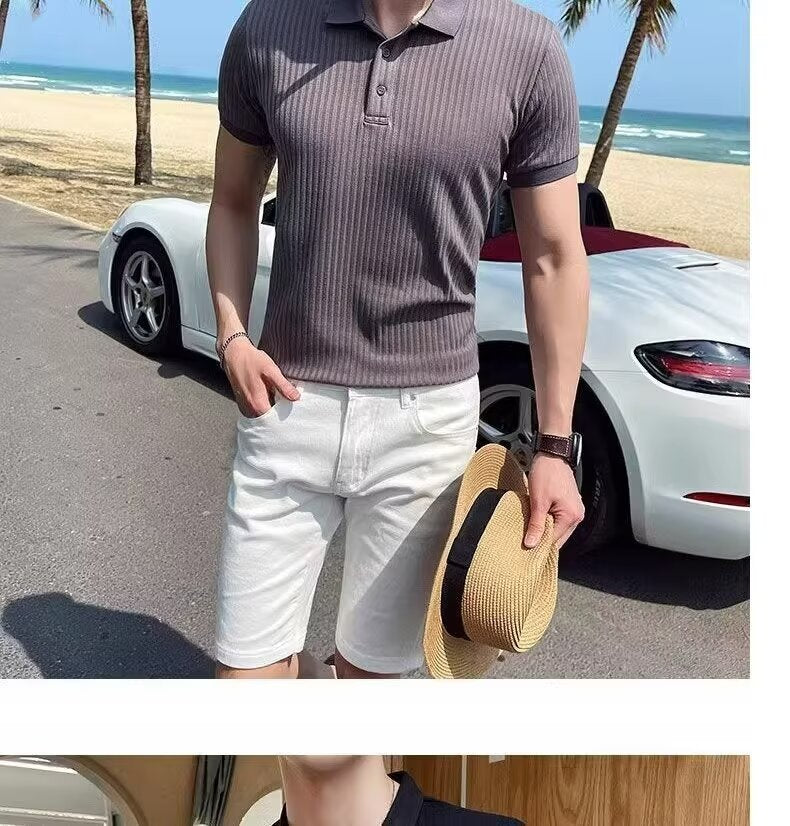 Summer Men's Lapel Casual Men's Top