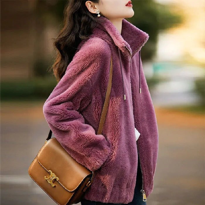 Sweater Elegant Cardigan Zipper Fleece Top