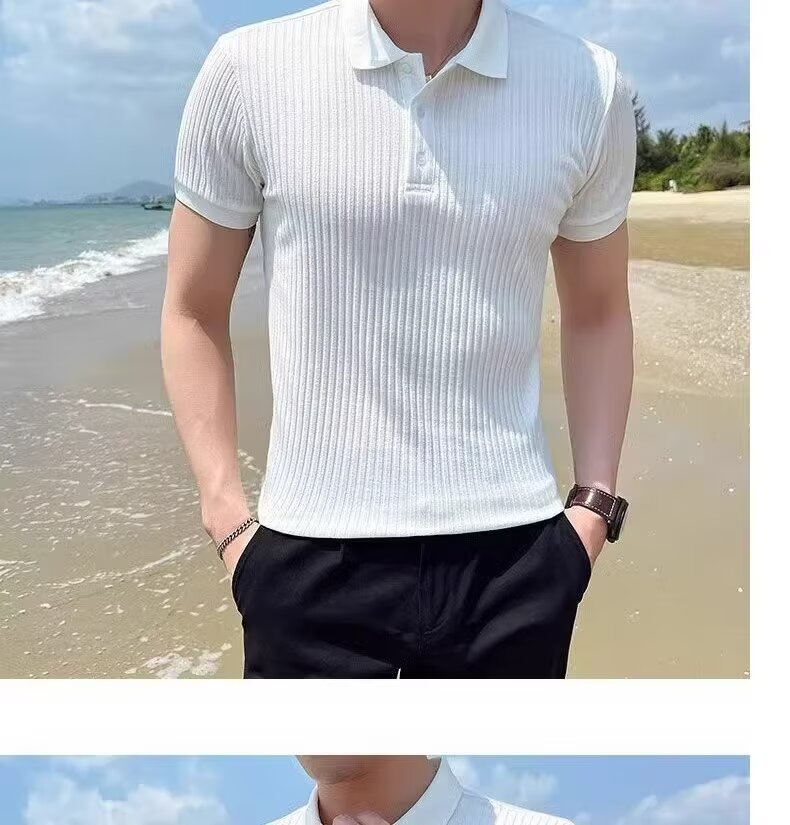 Summer Men's Lapel Casual Men's Top