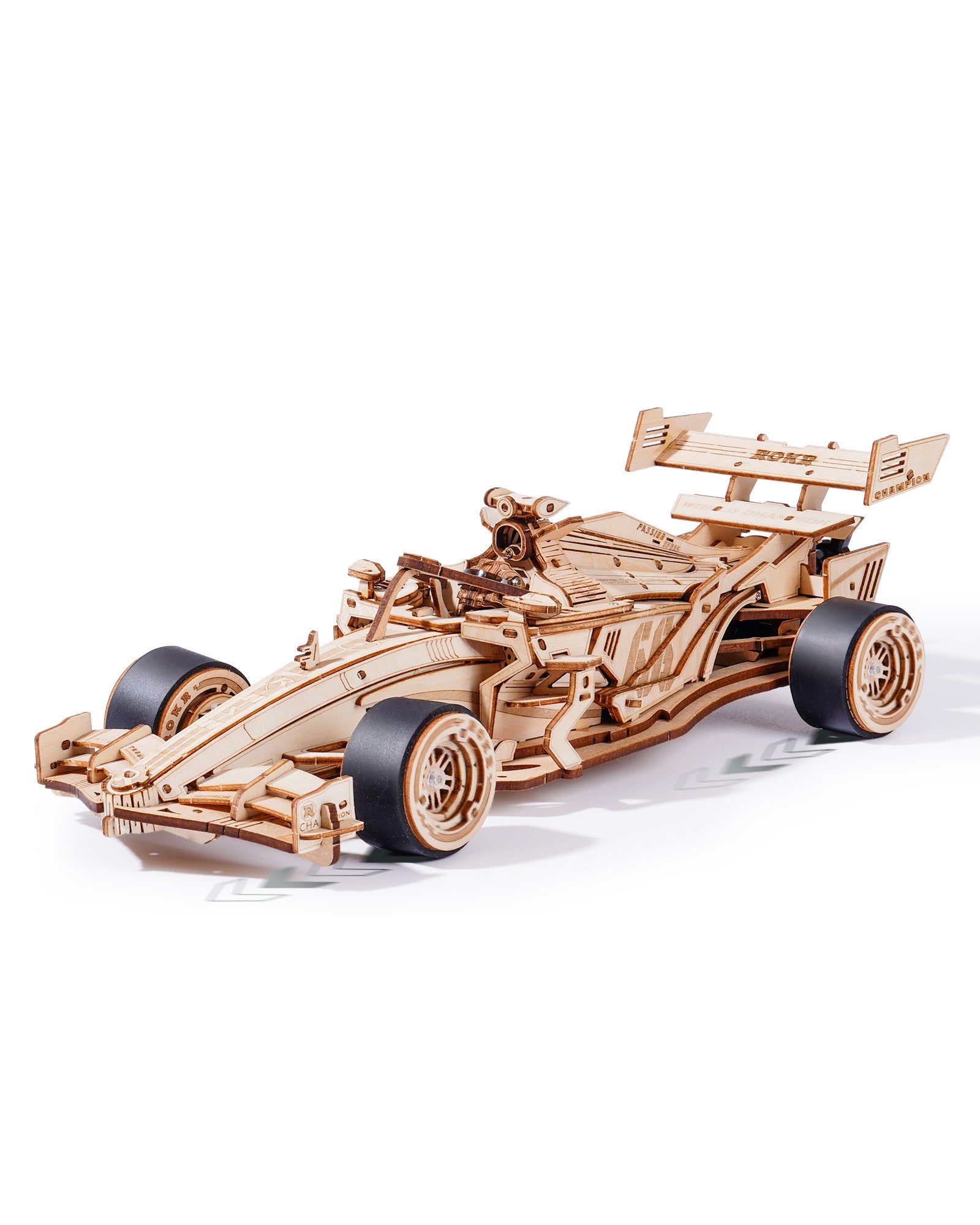 ROBOTIME 3D Wooden Puzzle Racing Car Model Kits With Mechanical Roaring Engine