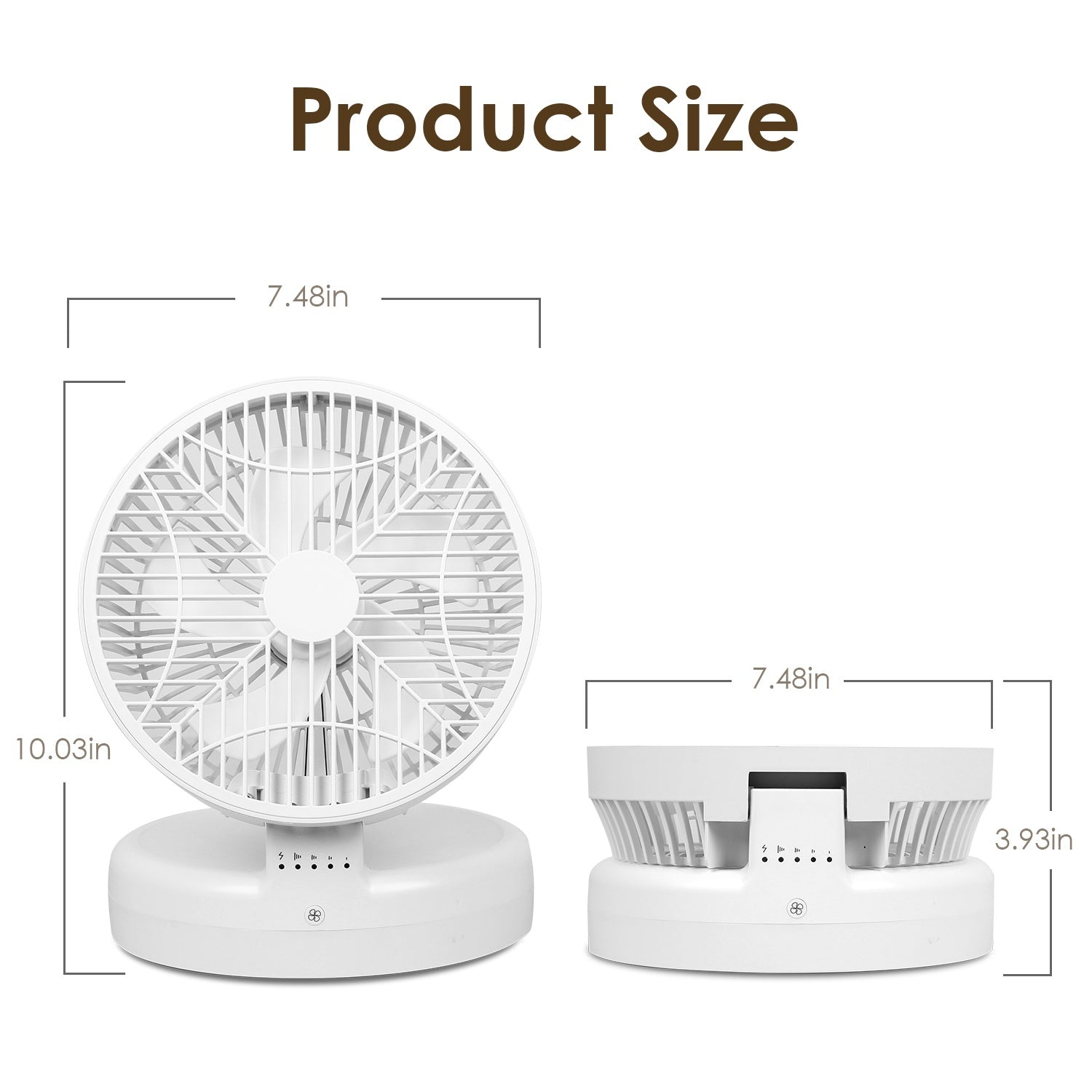 Quiet Table Fan 90 Degree Foldable Desk Fan With 4 Wind Speeds Type-C Rechargeable Wall-Mounted Fan Portable Desktop Fan For Home Bedroom Kitchen Office Outdoor Travel