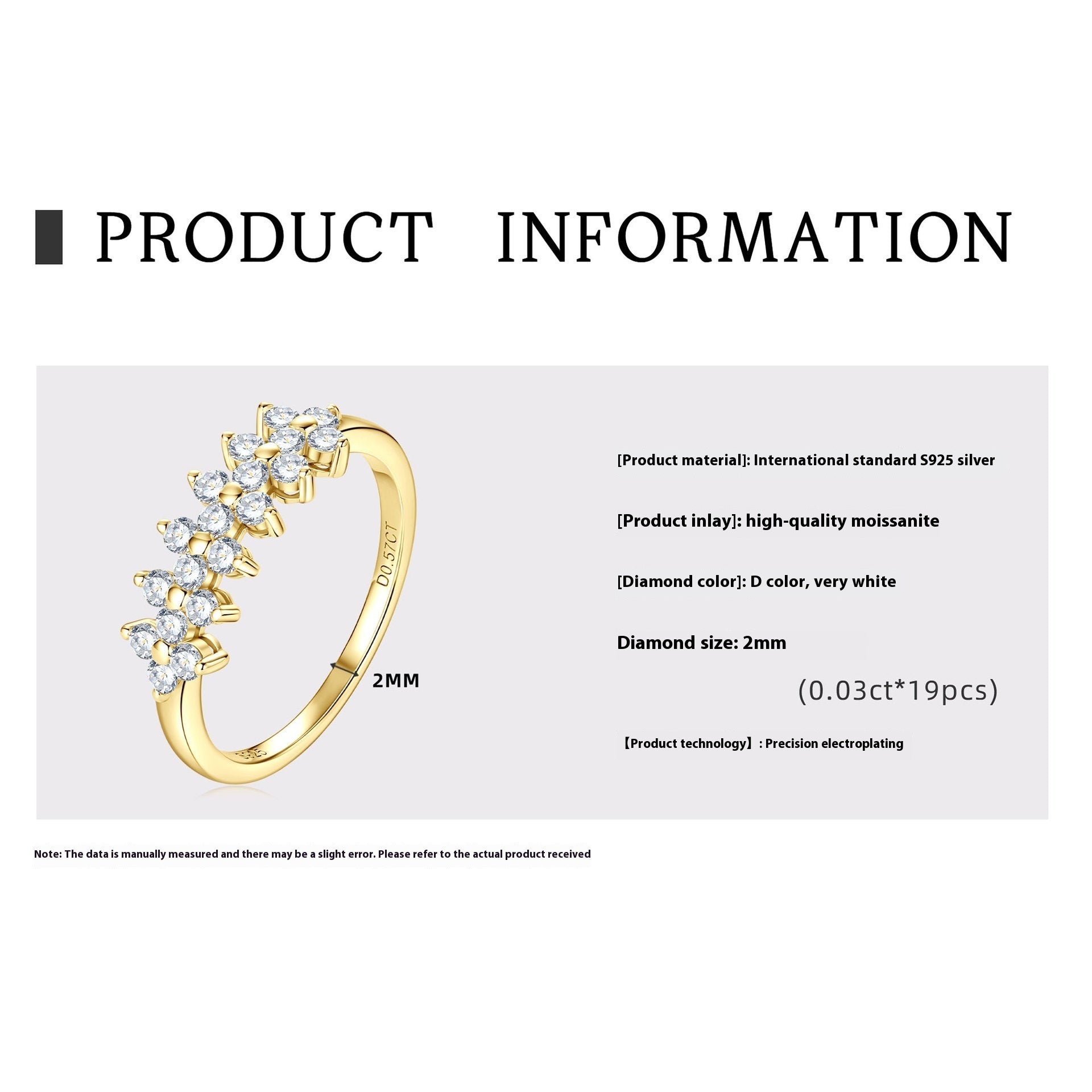 Moissanite S925 Sterling Silver Ring Niche Advanced Sense