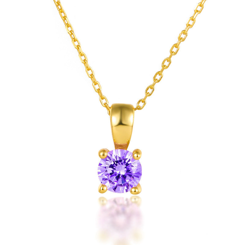 925 Sterling Silver December Birthday Stone Necklace Niche Senior Female