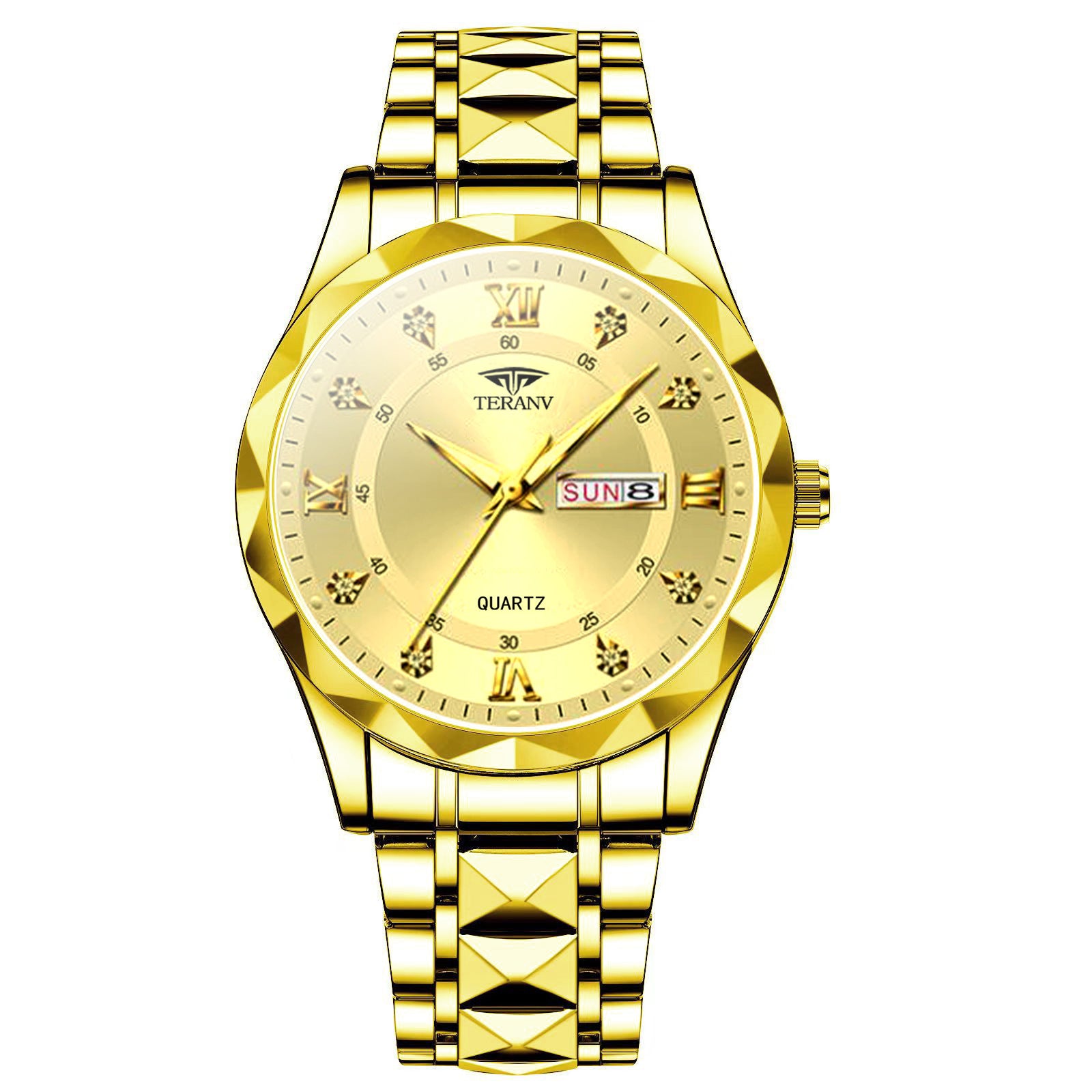 Watch Men's Chinese And English Calendar Diamond Shell
