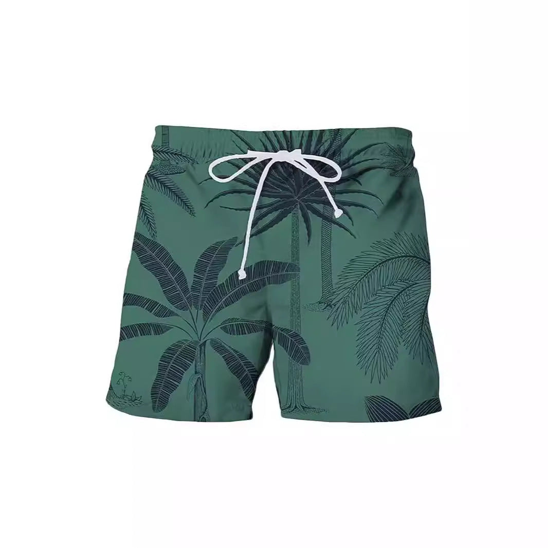 Summer Japanese Banana Leaf Beach 3D Digital Printing Beach Pants Men's Casual Shorts