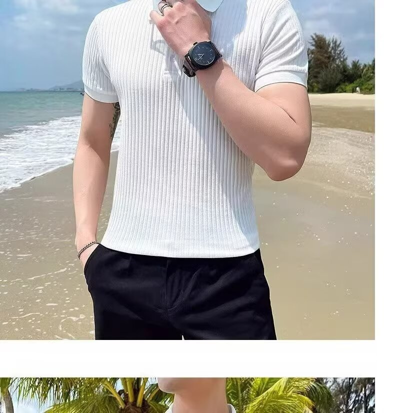 Summer Men's Lapel Casual Men's Top