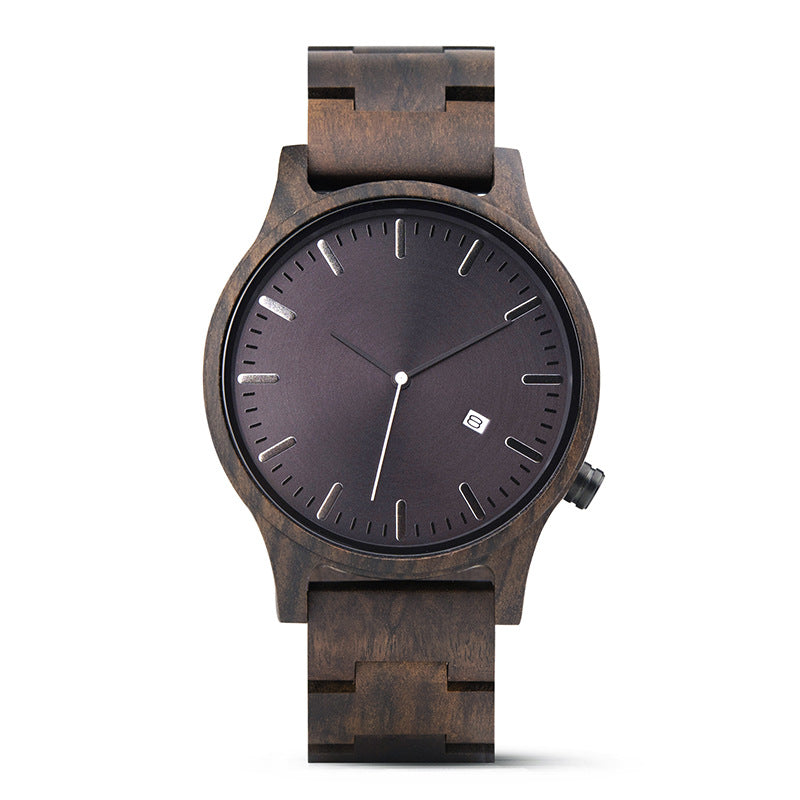 Wood Quartz Pointer Watch Men
