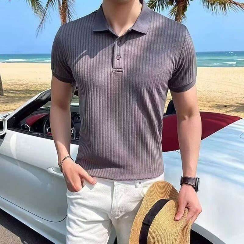 Summer Men's Lapel Casual Men's Top