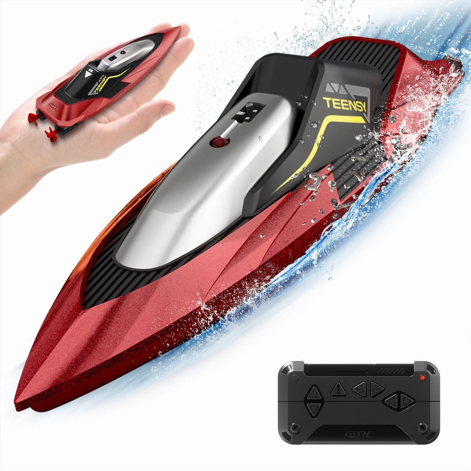 4DRC S5 Remote Control Boat For Swimming Pools And Lakes, 2.4GHz 20 MPH Racing Boat, Rechargeable Battery, Low Battery Alarm, Gifts For Boys And Girls, Logistics Sent Randomly By UPS,USPS,FEDEX