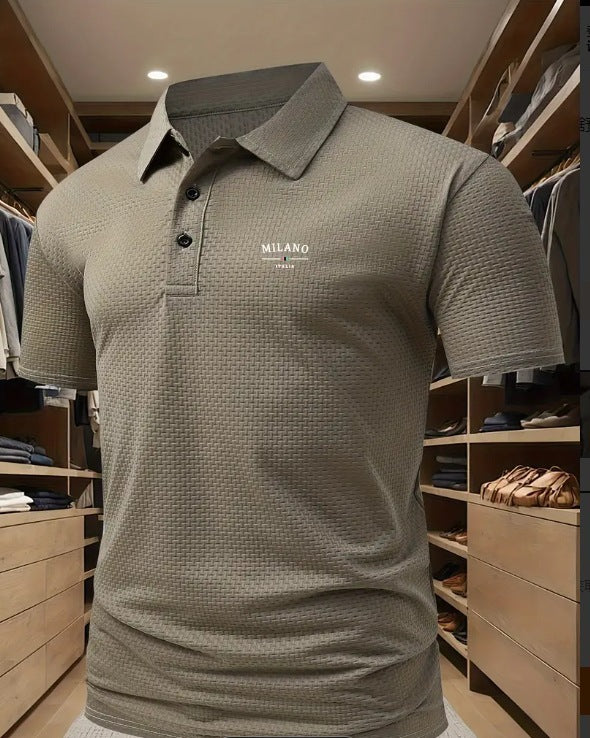 Men's Printed Color Short-sleeved Lapel Shirt