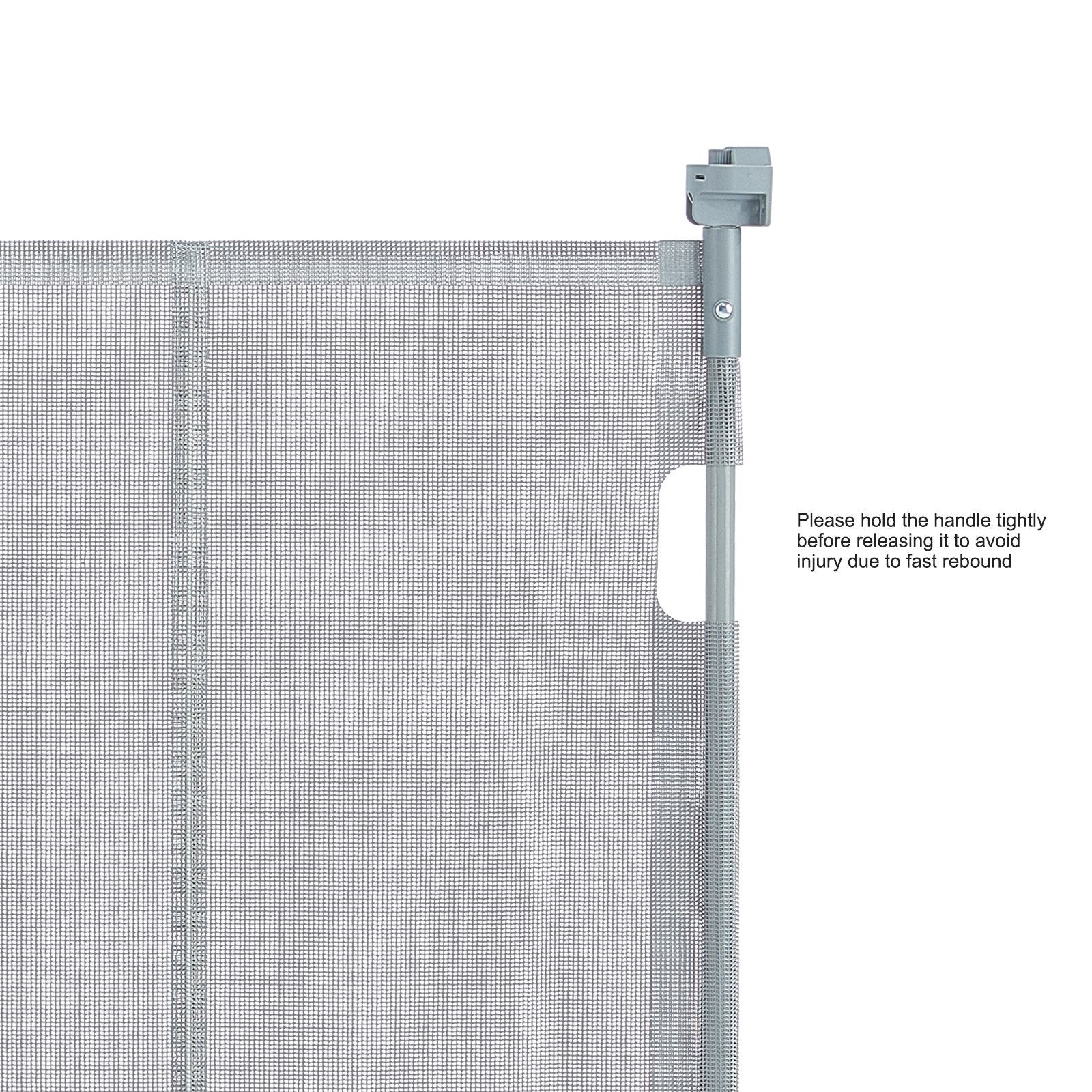 VEVOR Retractable Baby Gate,  Tall Mesh Baby Gate, Extends Up To 60 Wide Retractable Gate For Kids Or Pets, Retractable Dog Gates For Indoor Stairs, Doorways, Hallways, Playrooms, Gray