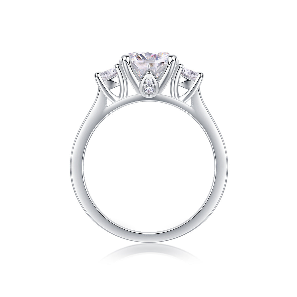 Large Diamond Ring Luxury Fashion Set Moissanite Silver Ring