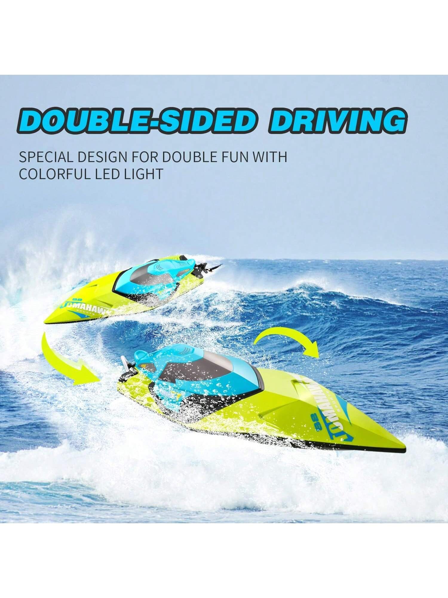 4DRC S2 4DRC Fast RC Boat For Pools And Lakes,Remote Control Boat With LED Lights,2.4GHz High Speed RC Racing Boats For Lakes, Low Battery Alarm,logistics Is Randomly Dispatched By UPS,USPS And FEDEX