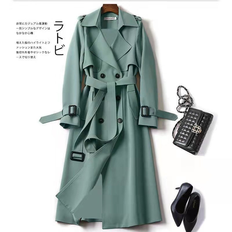 Double-breasted Mid-length Tie Trench Coat