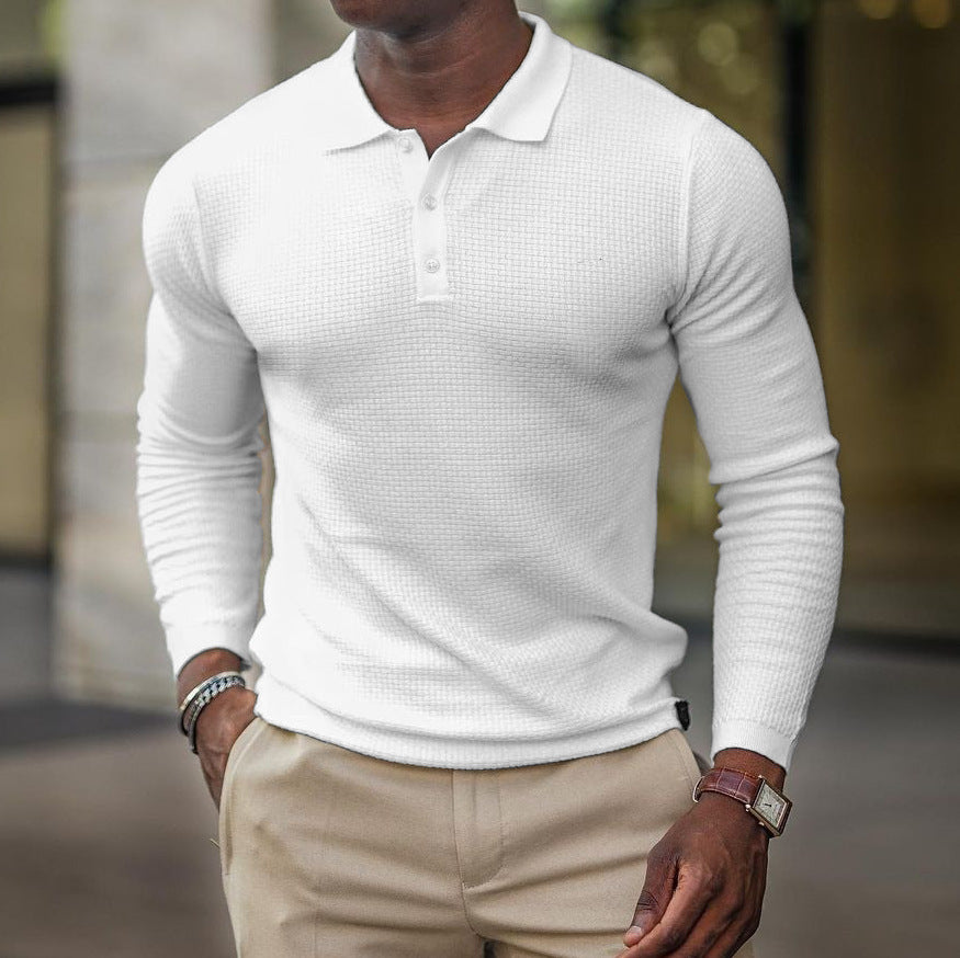 Men's Long Sleeve Inner Wear Loose Casual Solid Color Gradient Top