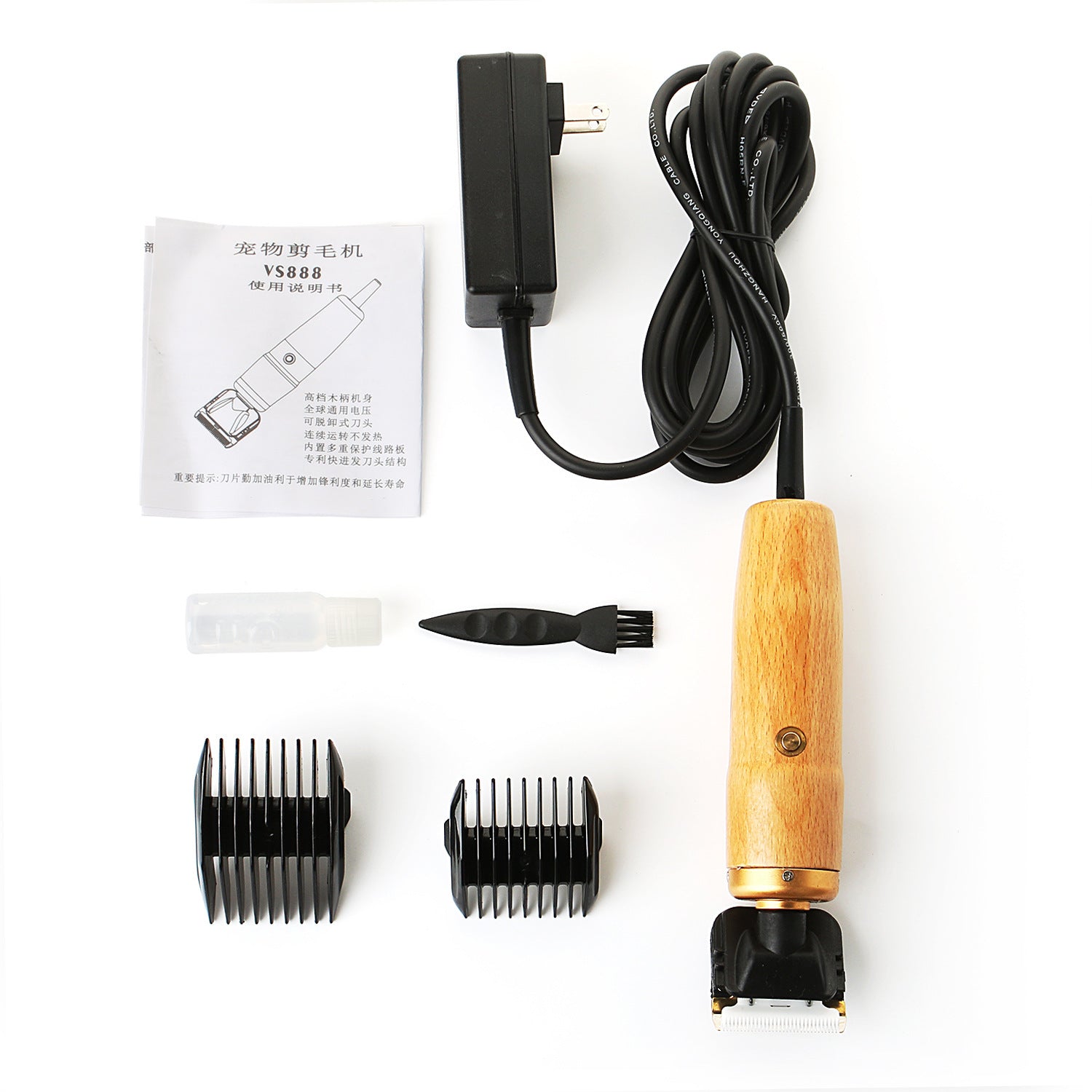 Electric Push Trimmer With Beech Wood Handle For Pets