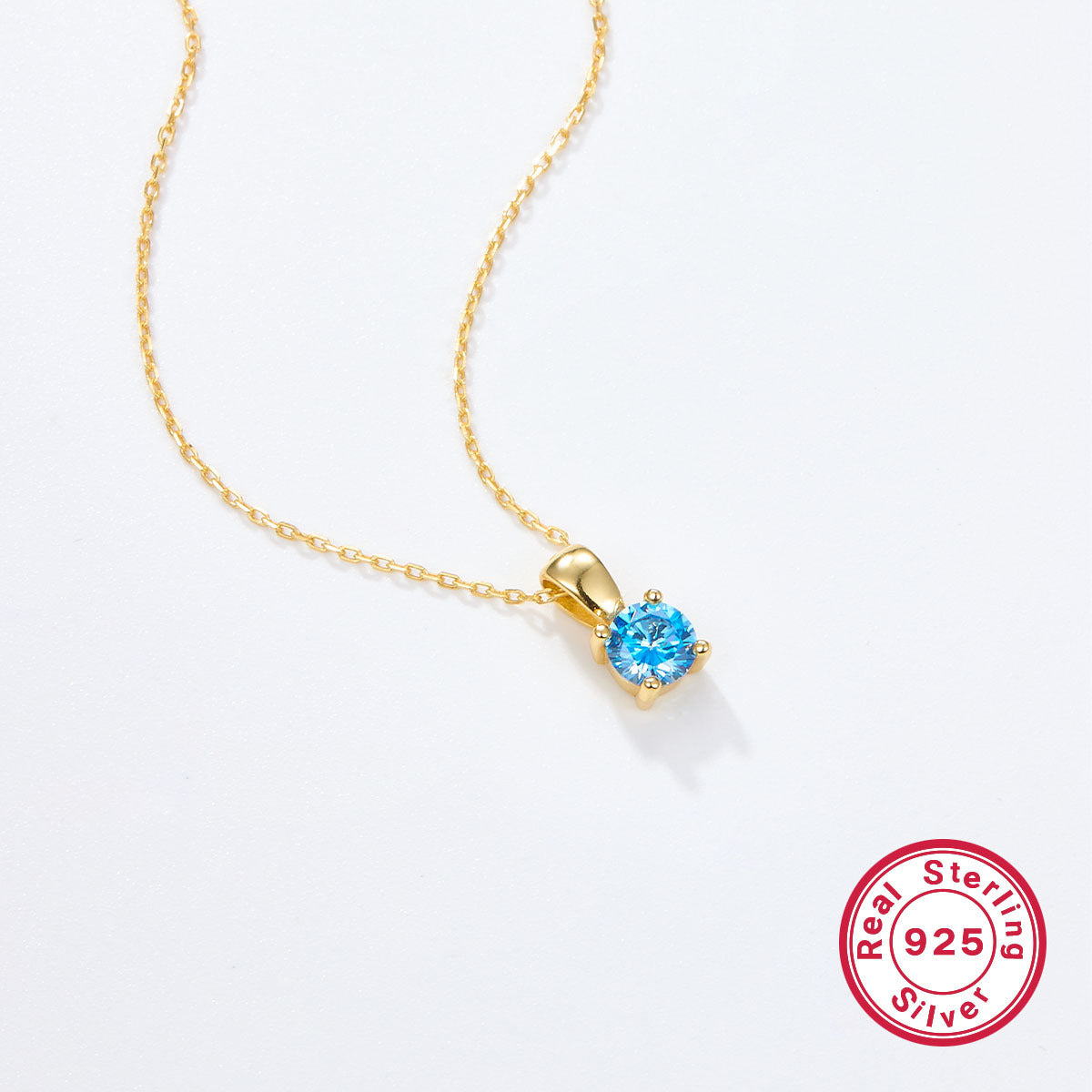 925 Sterling Silver December Birthday Stone Necklace Niche Senior Female